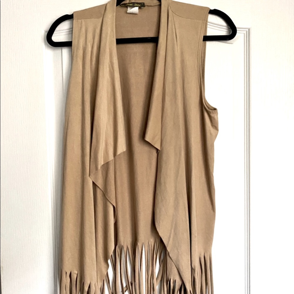 Suede fringe vest, medium